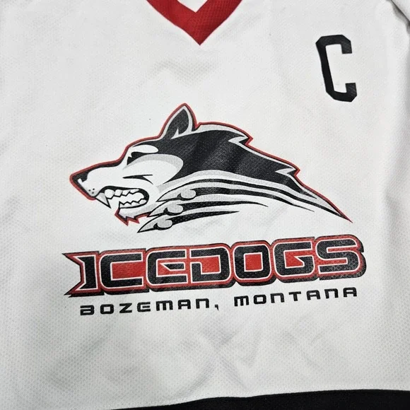 Vintage Bozeman Icedogs‎ Hockey Jersey Mens Large Montana Hagestad #59